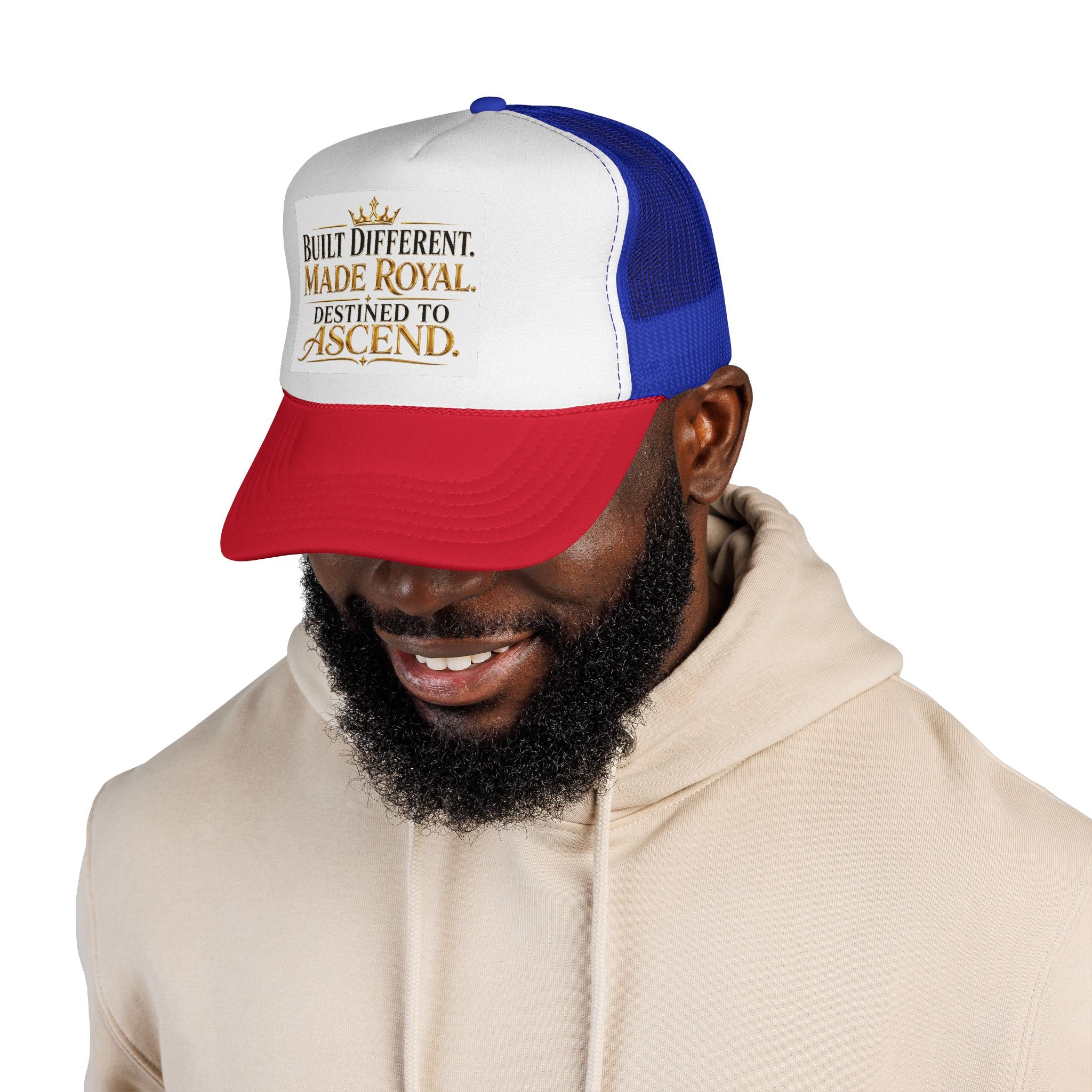 Made Royal Trucker Cap — "Built Different. Made Royal. Destined to Ascend." Inspirational Mesh Hat