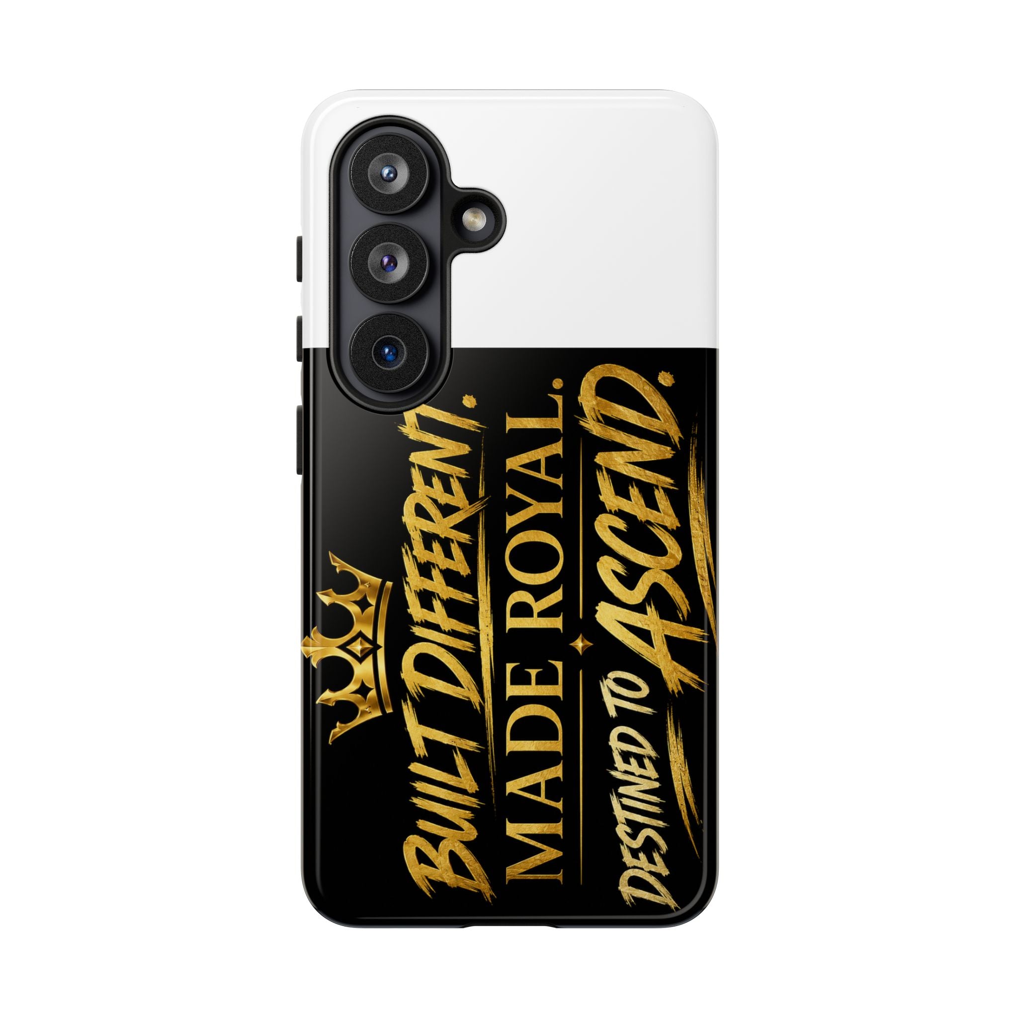 Phone Case - "Built Different. Made Royal. Destined to Ascend" (Gold Crown Motivational Protective Cover)
