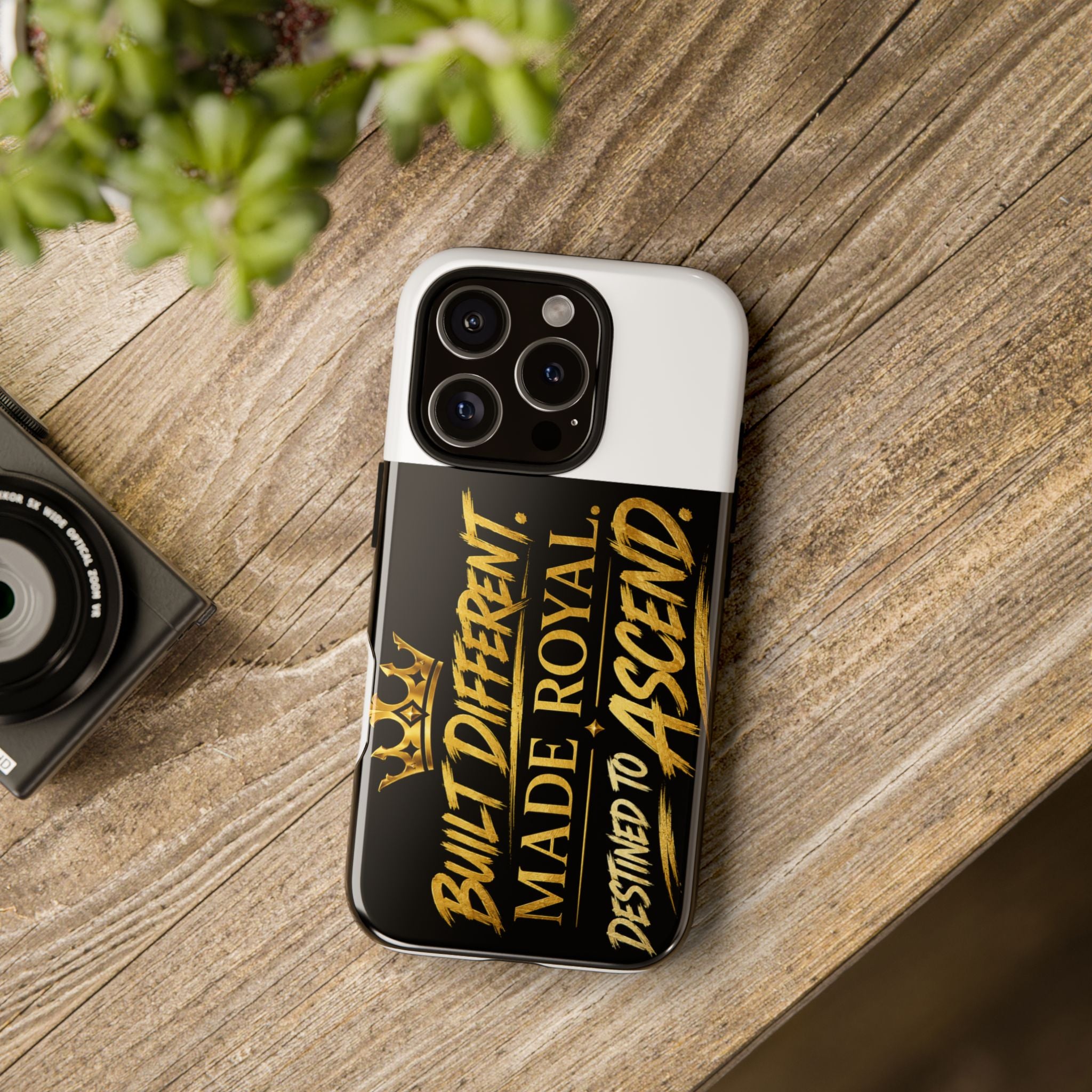 Phone Case - "Built Different. Made Royal. Destined to Ascend" (Gold Crown Motivational Protective Cover)