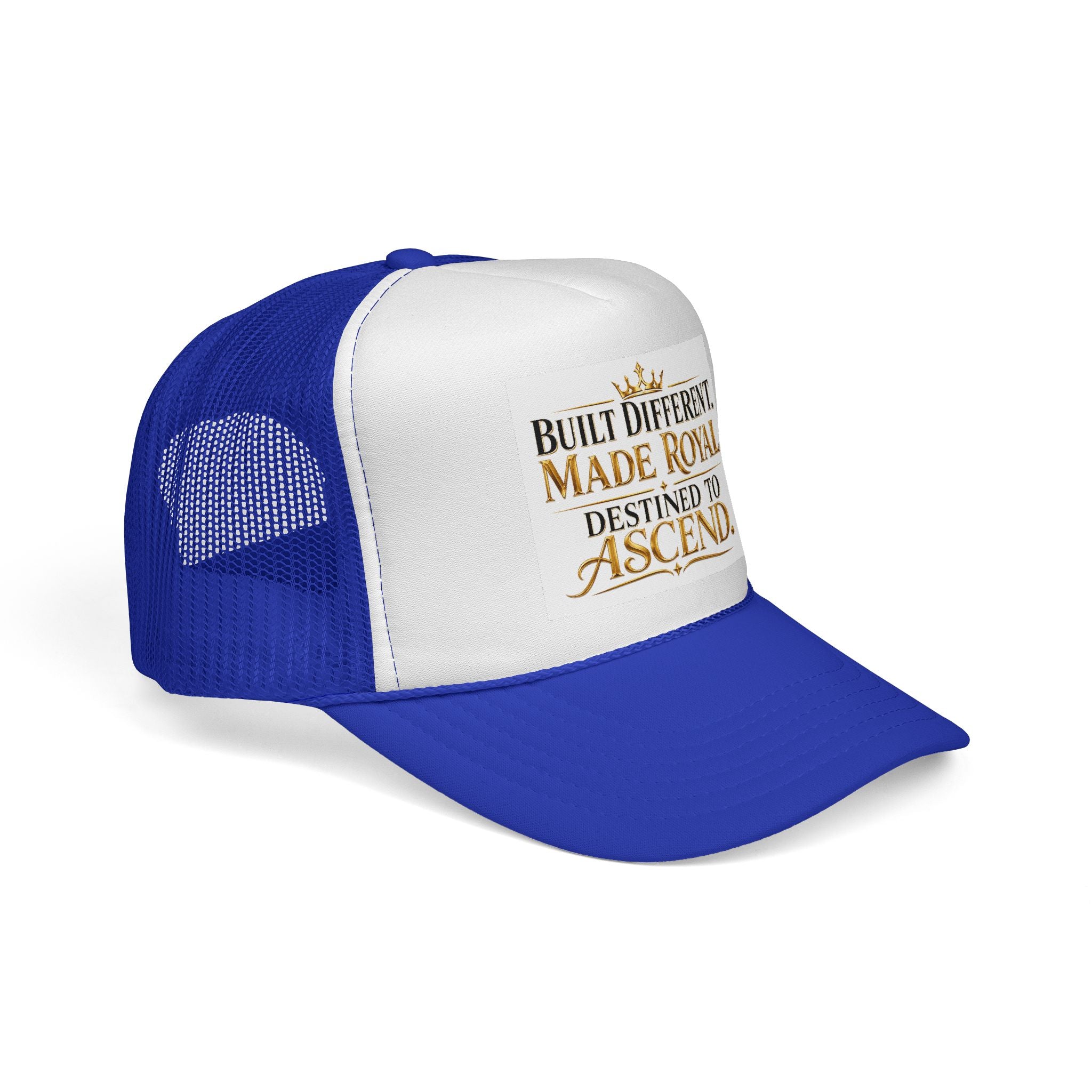 Made Royal Trucker Cap — "Built Different. Made Royal. Destined to Ascend." Inspirational Mesh Hat