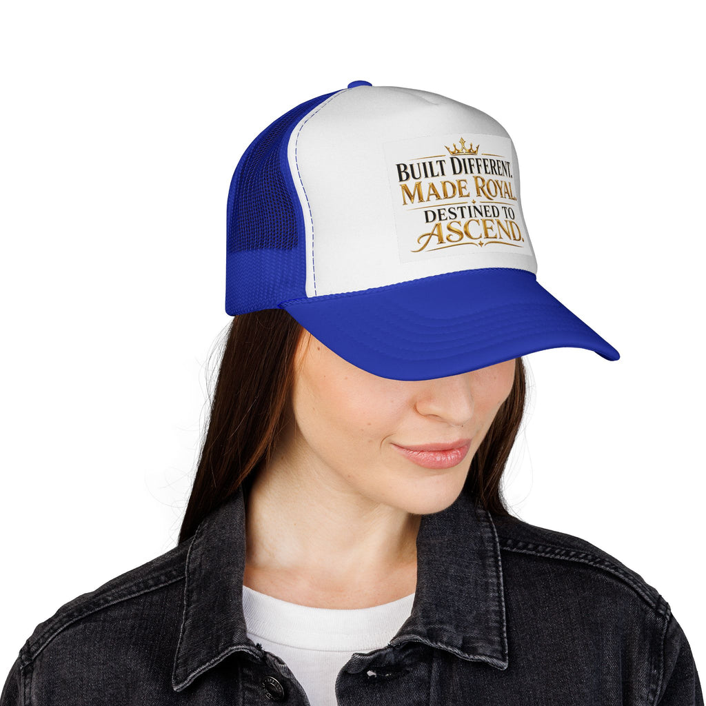 Made Royal Trucker Cap — "Built Different. Made Royal. Destined to Ascend." Inspirational Mesh Hat