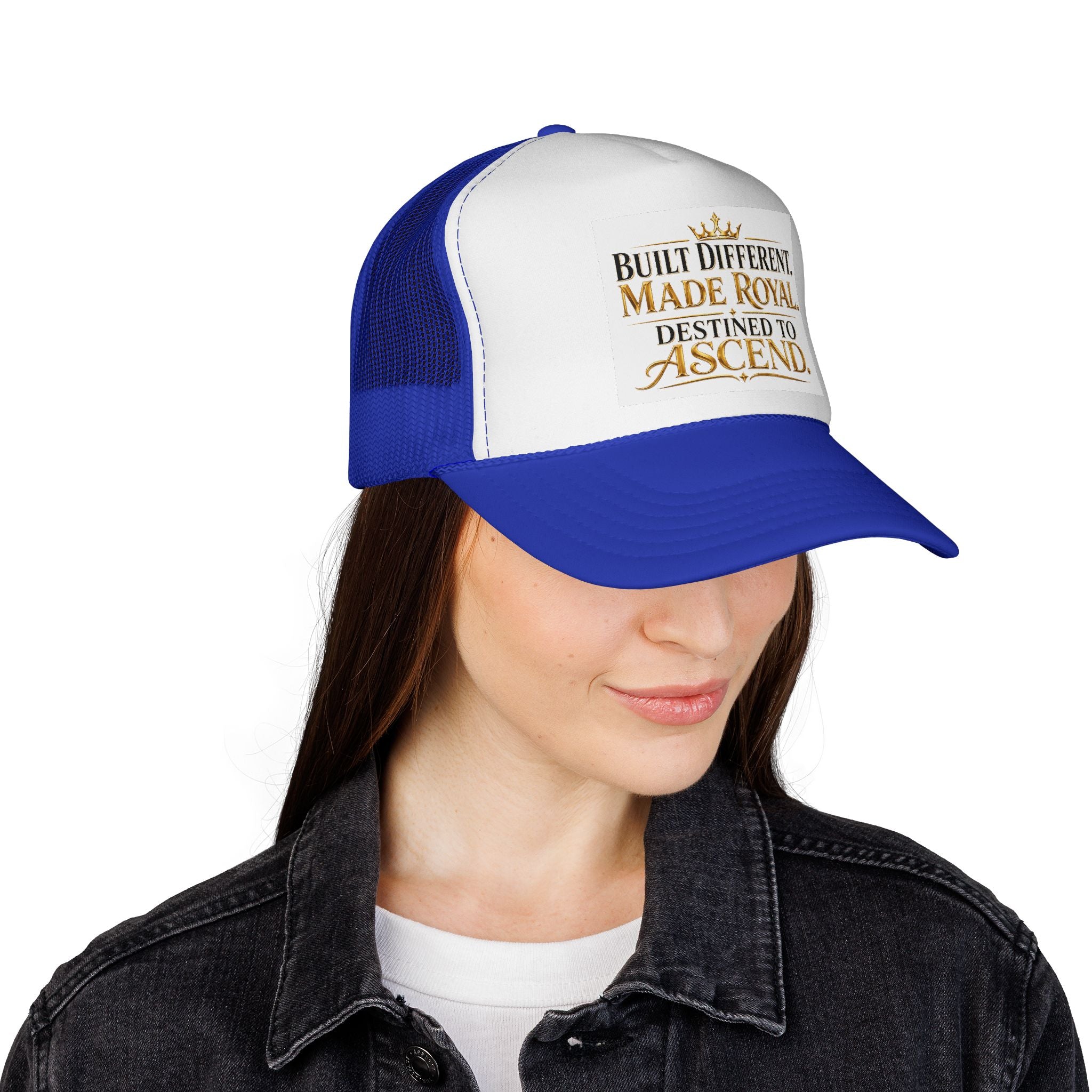Made Royal Trucker Cap — "Built Different. Made Royal. Destined to Ascend." Inspirational Mesh Hat