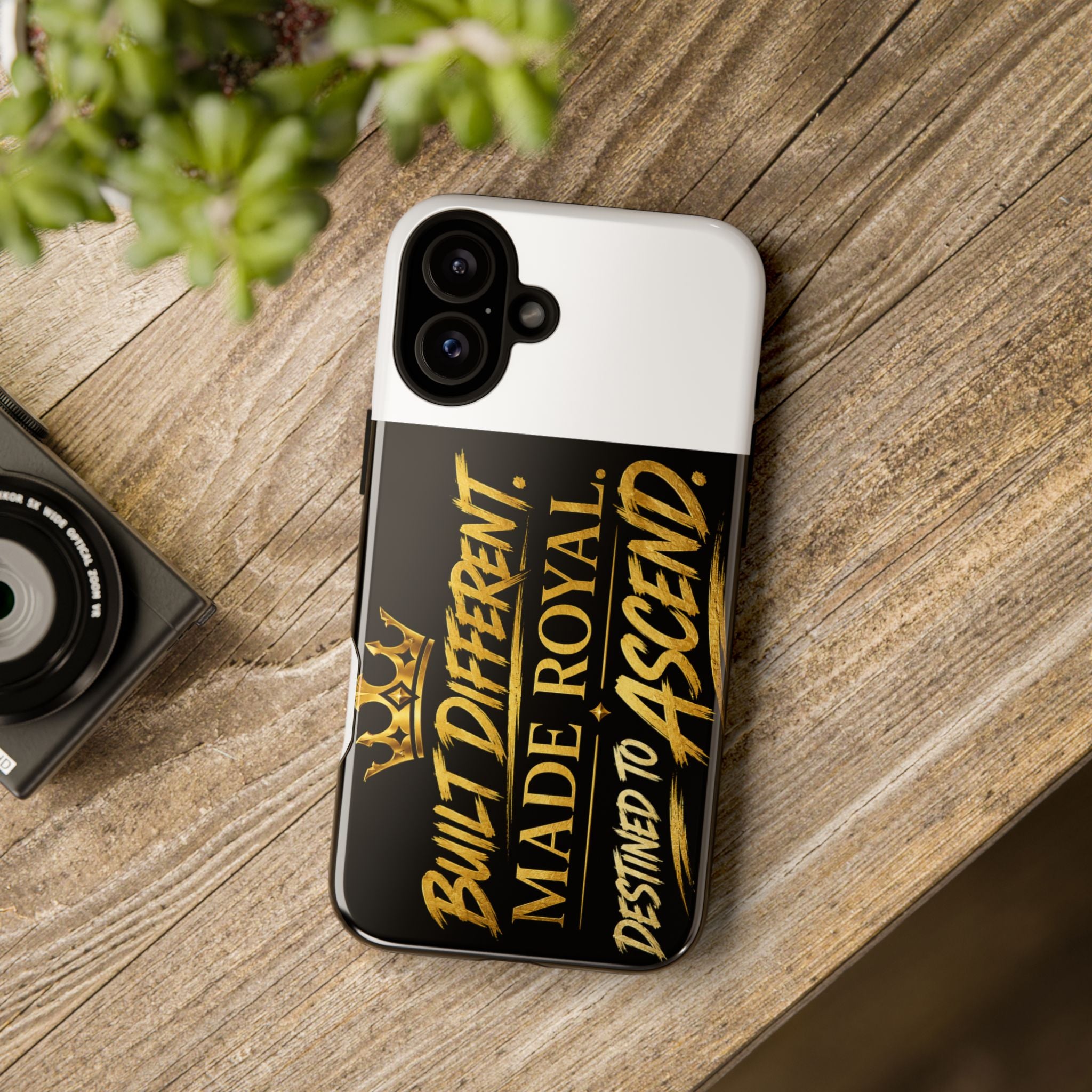 Phone Case - "Built Different. Made Royal. Destined to Ascend" (Gold Crown Motivational Protective Cover)