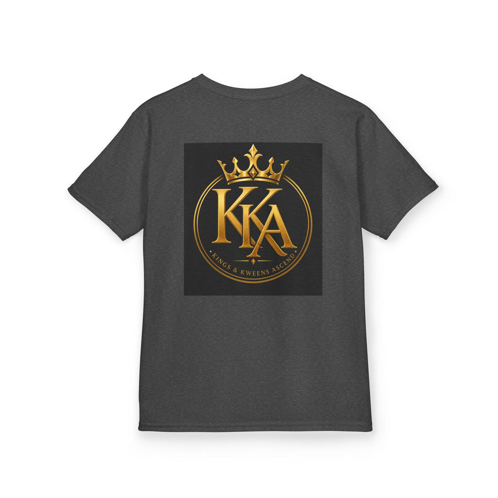 Kids Tee — "Built Different. Made Royal. Destined to Ascend." Gold Crown Graphic