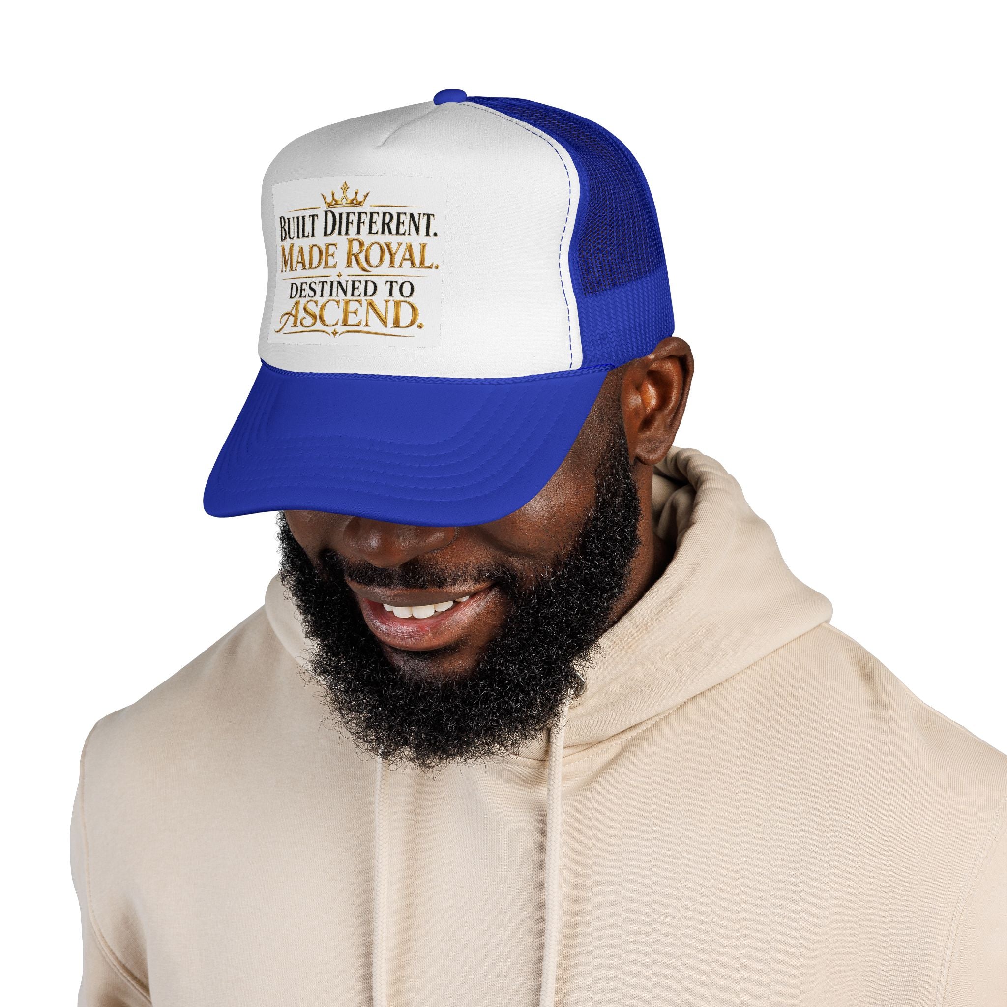 Made Royal Trucker Cap — "Built Different. Made Royal. Destined to Ascend." Inspirational Mesh Hat