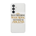 Phone Case — "Built Different. Made Royal. Destined to Ascend." Motivational Clear Flexi Case