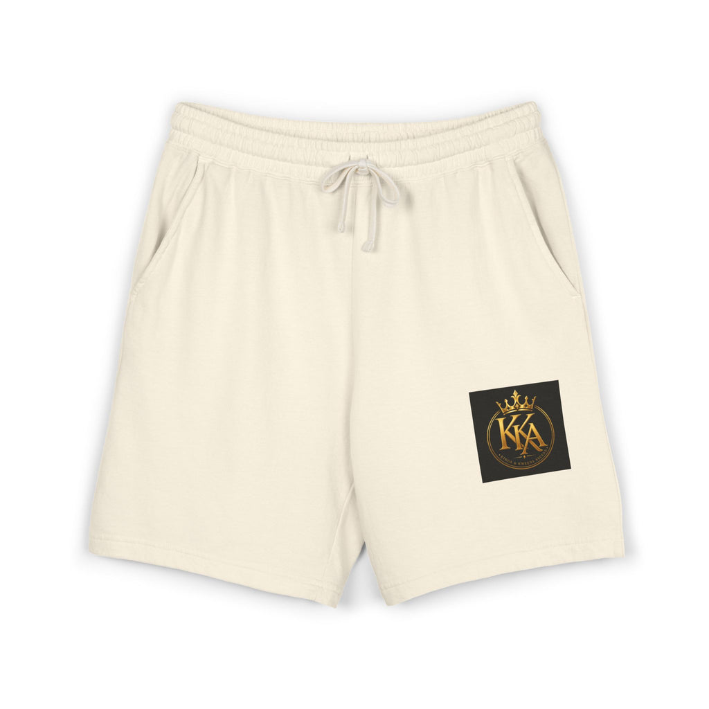 KKA Crown Logo Fleece Sweat Shorts — Garment-Dyed Casual Lounge Shorts