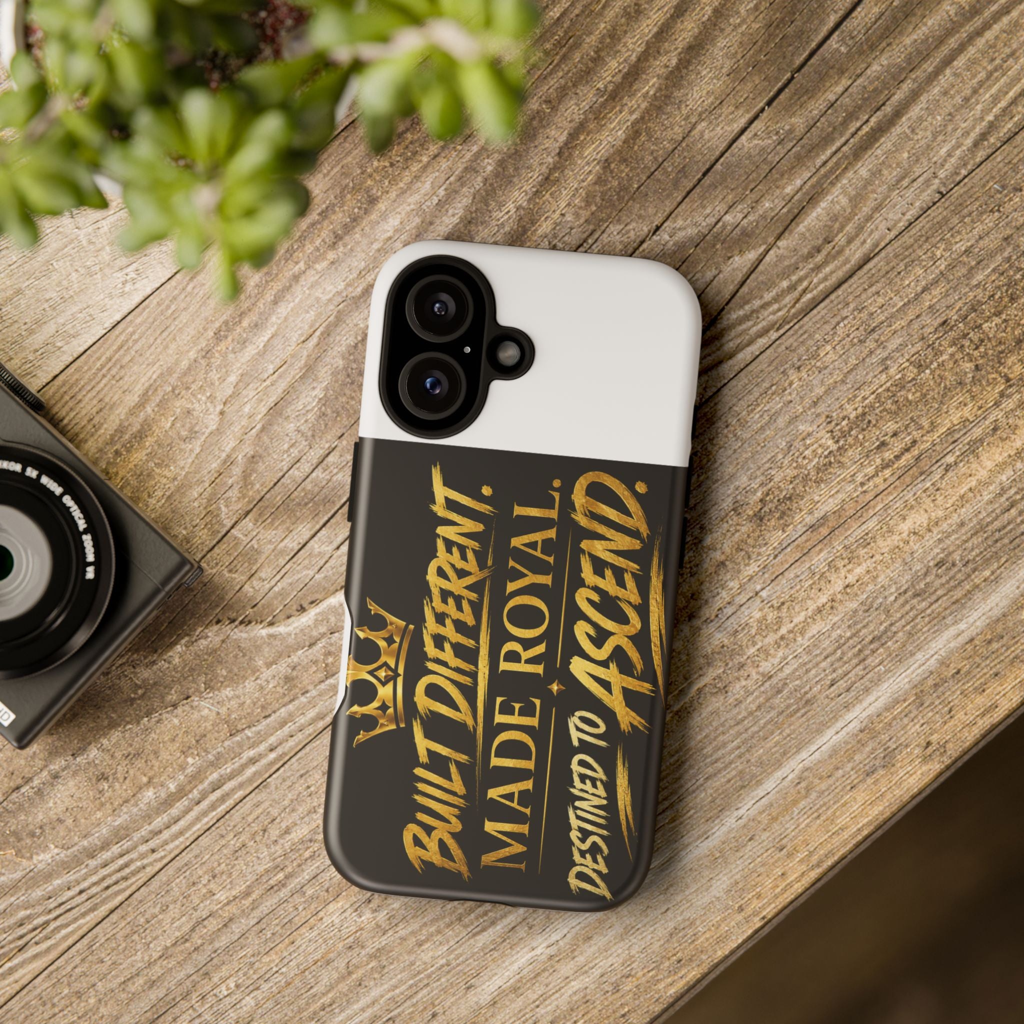 Phone Case - "Built Different. Made Royal. Destined to Ascend" (Gold Crown Motivational Protective Cover)