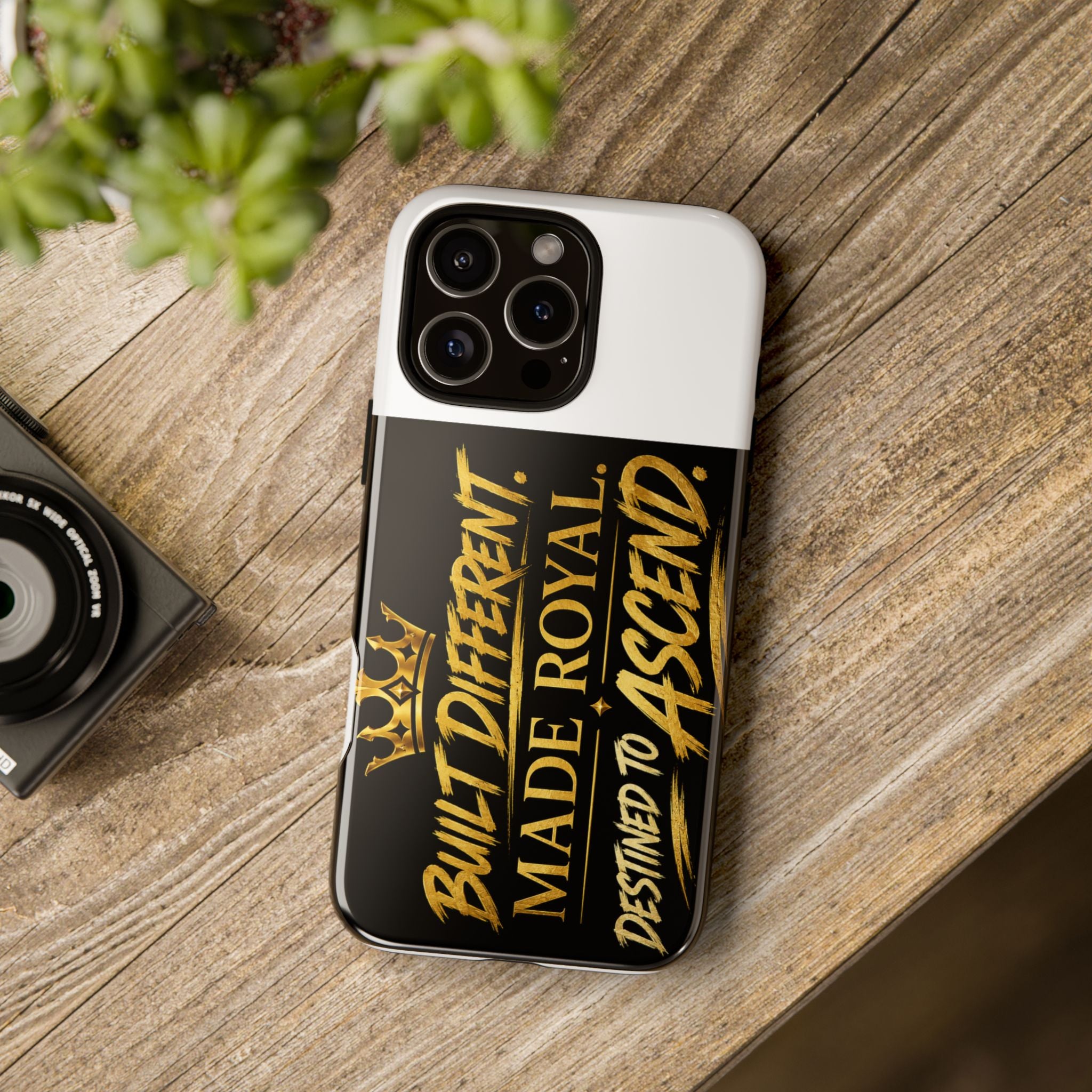 Phone Case - "Built Different. Made Royal. Destined to Ascend" (Gold Crown Motivational Protective Cover)