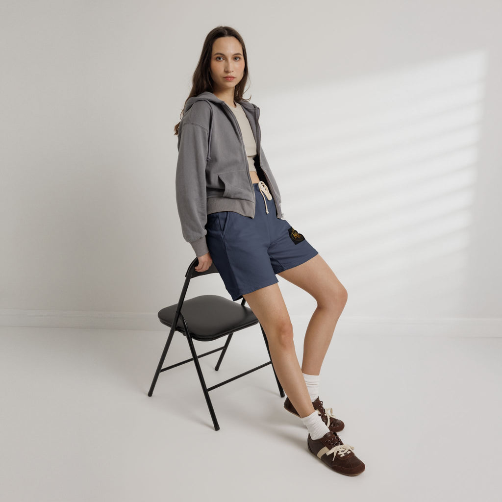 KKA Crown Logo Fleece Sweat Shorts — Garment-Dyed Casual Lounge Shorts