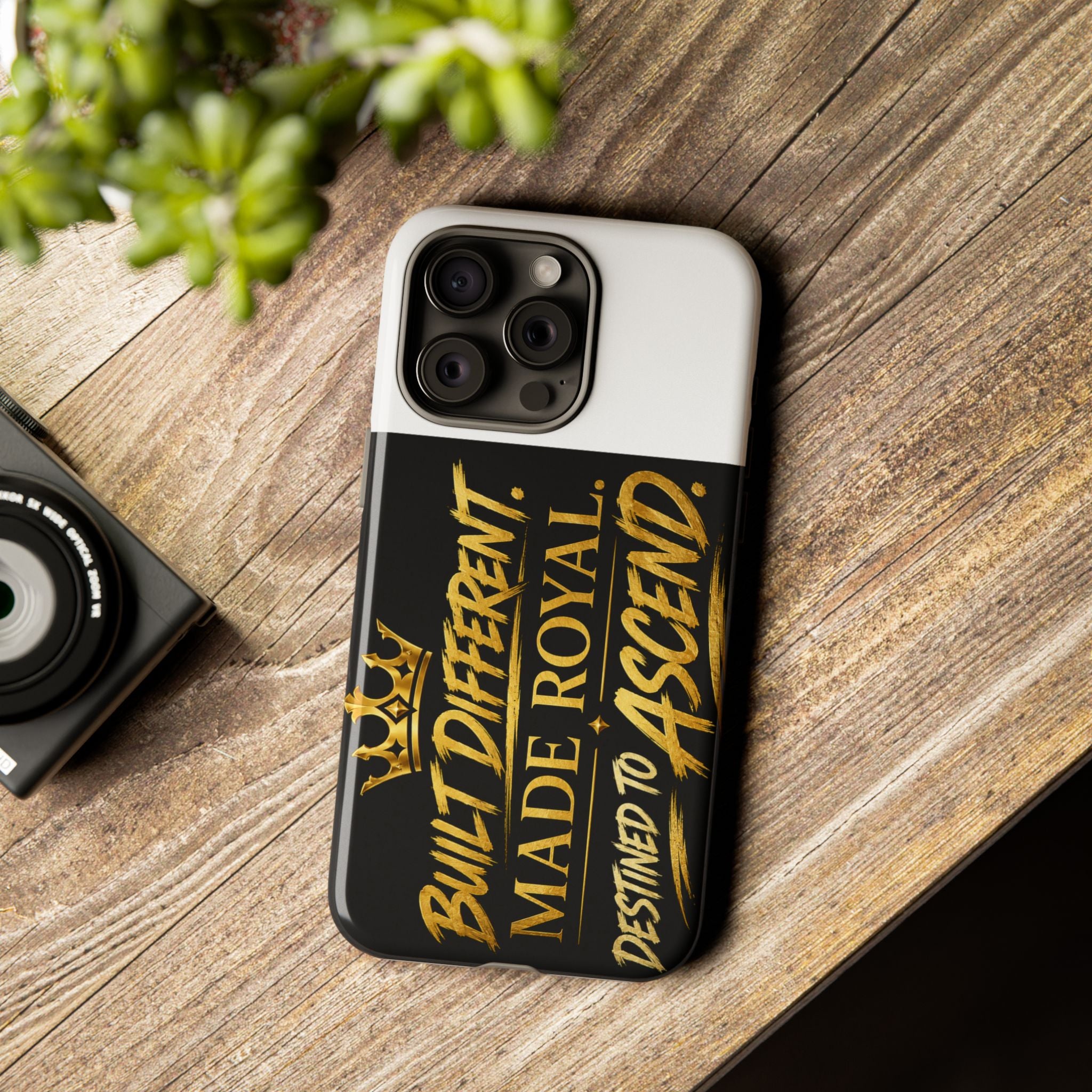 Phone Case - "Built Different. Made Royal. Destined to Ascend" (Gold Crown Motivational Protective Cover)
