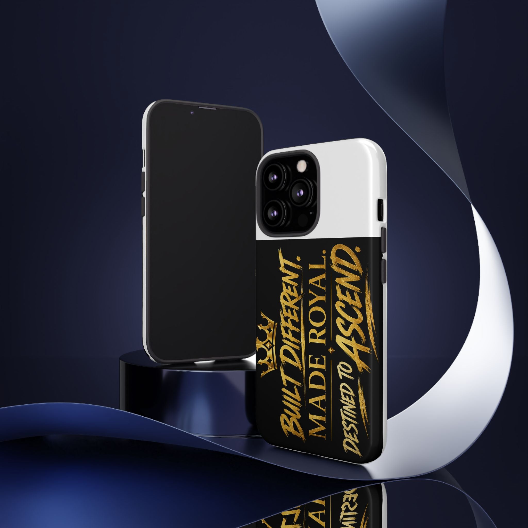 Phone Case - "Built Different. Made Royal. Destined to Ascend" (Gold Crown Motivational Protective Cover)