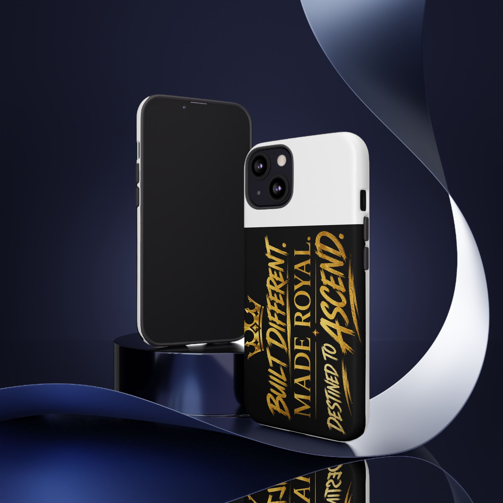 Phone Case - "Built Different. Made Royal. Destined to Ascend" (Gold Crown Motivational Protective Cover)