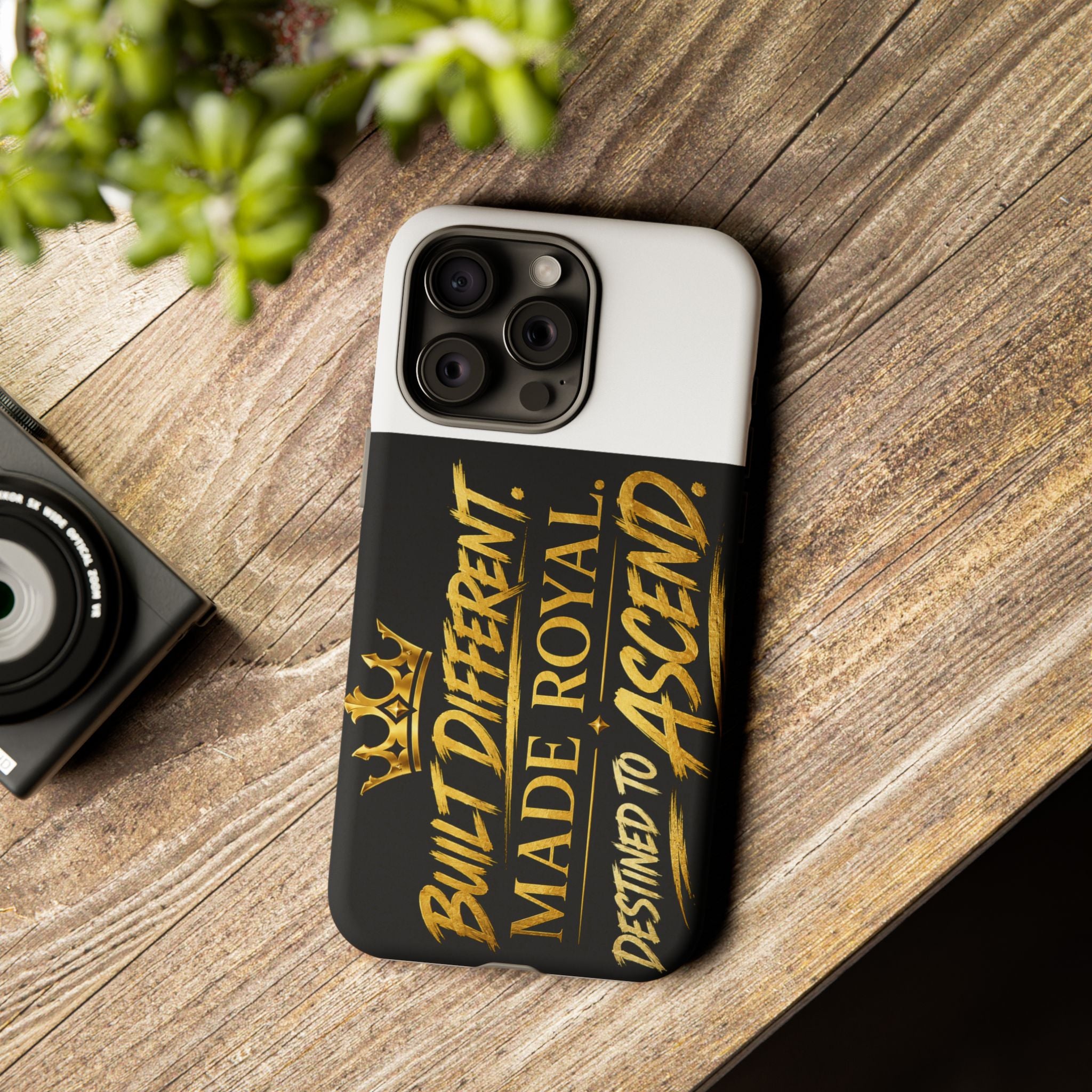 Phone Case - "Built Different. Made Royal. Destined to Ascend" (Gold Crown Motivational Protective Cover)