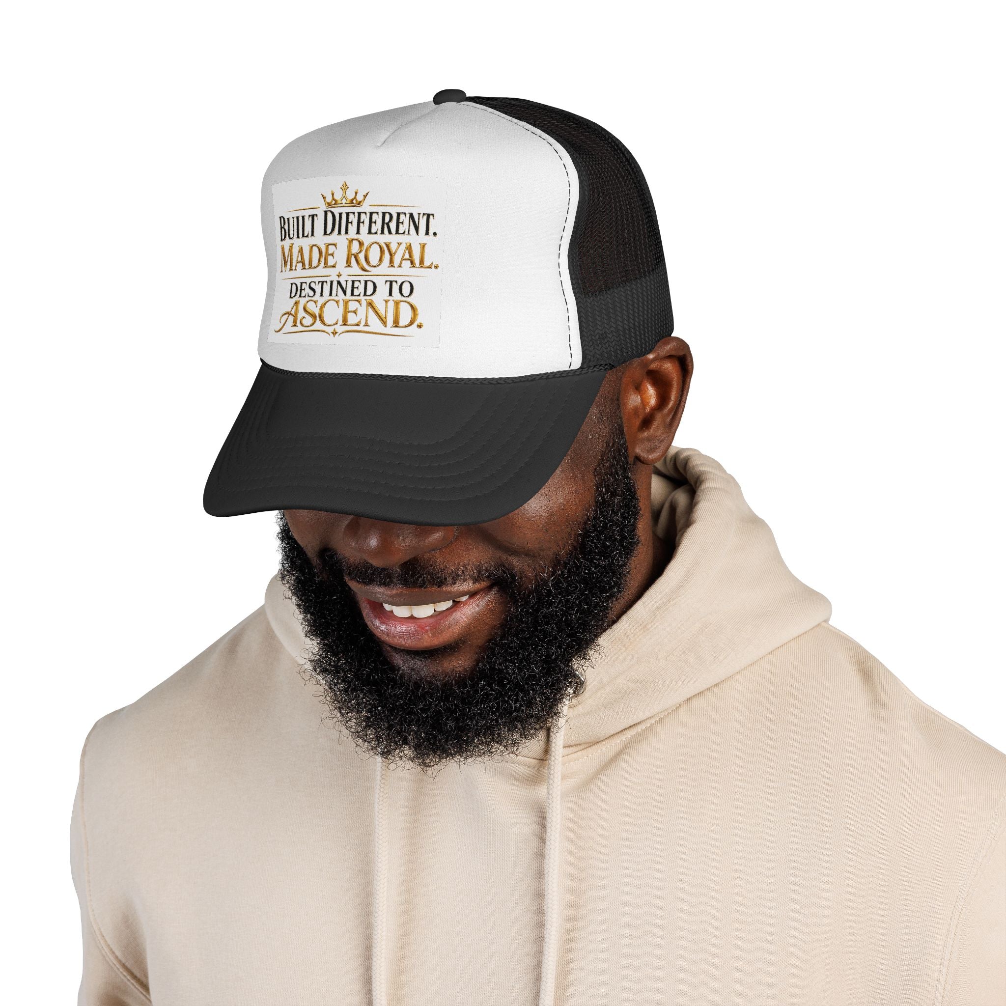 Made Royal Trucker Cap — "Built Different. Made Royal. Destined to Ascend." Inspirational Mesh Hat