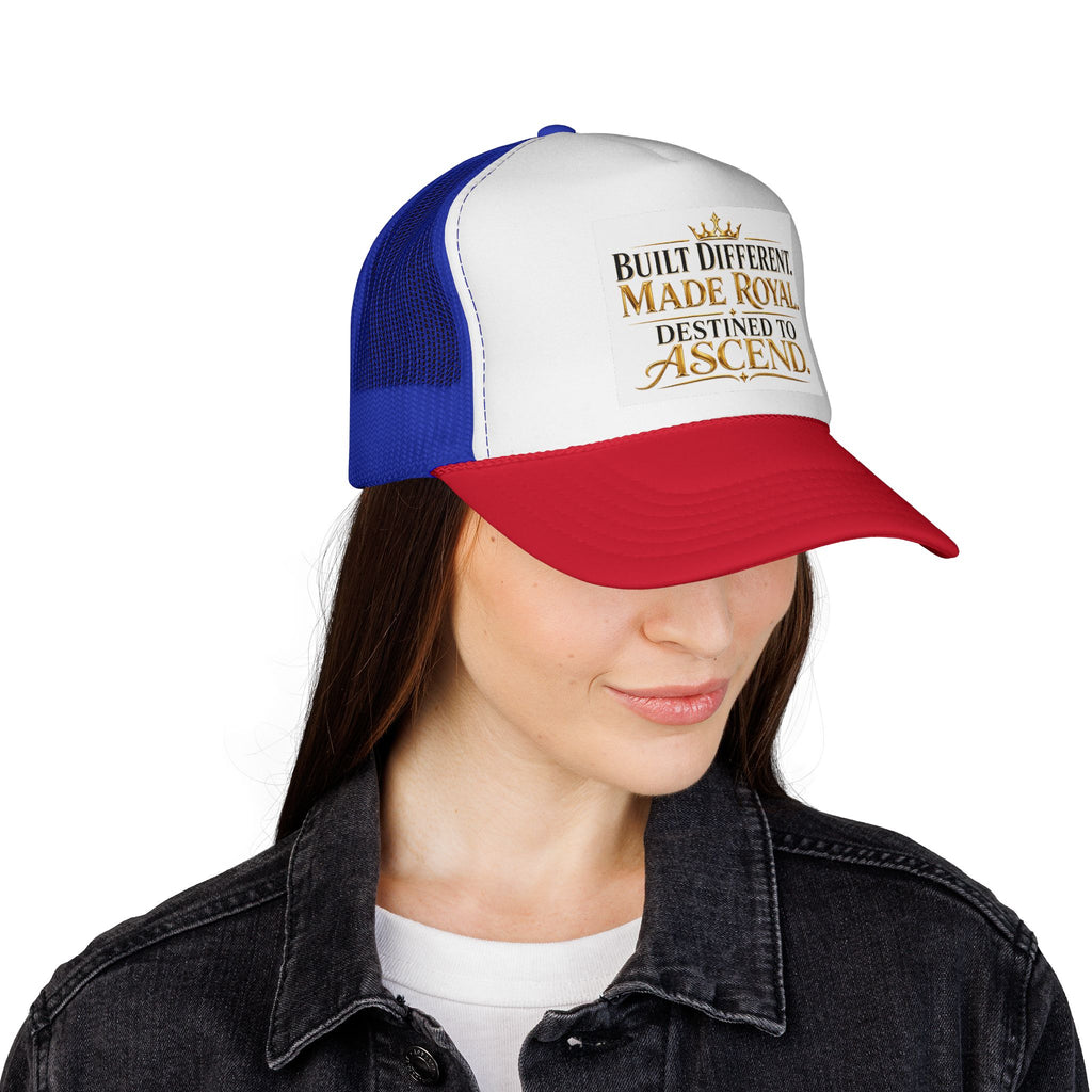 Made Royal Trucker Cap — "Built Different. Made Royal. Destined to Ascend." Inspirational Mesh Hat