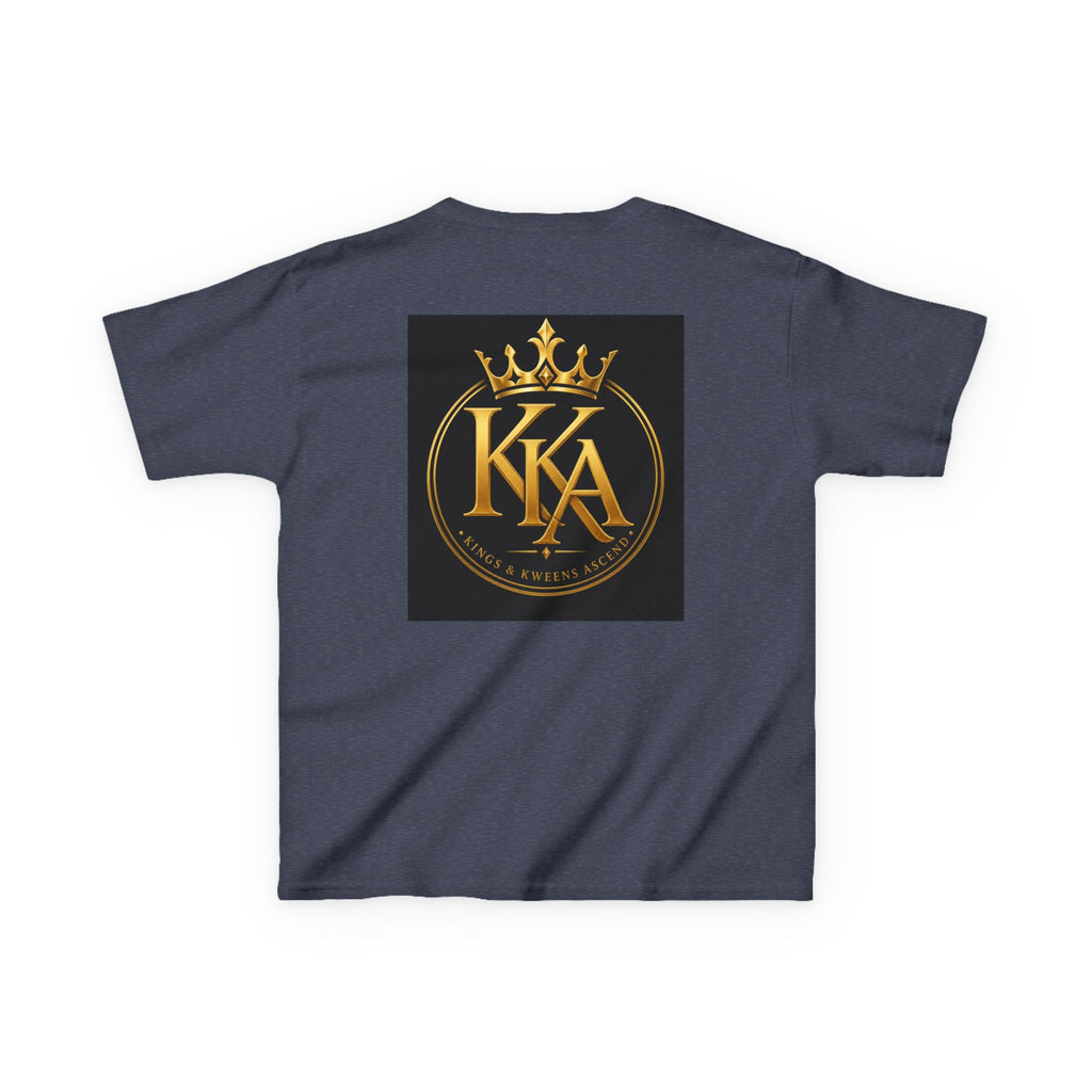 Kids Tee — "Built Different. Made Royal. Destined to Ascend." Gold Crown Graphic