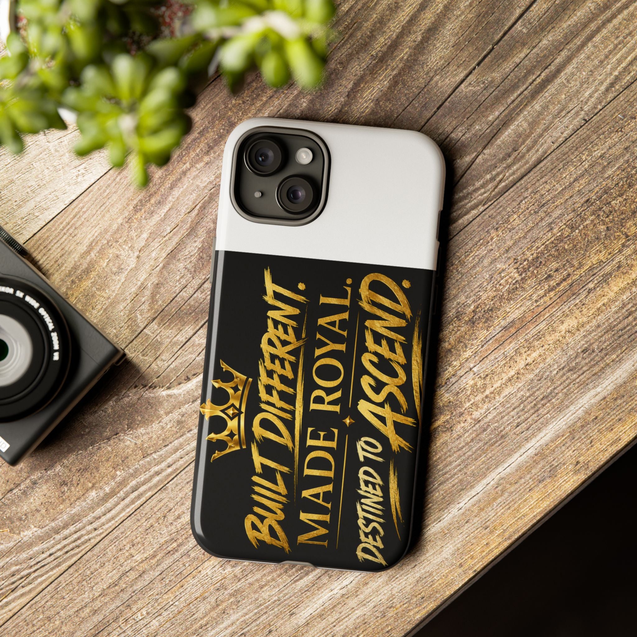 Phone Case - "Built Different. Made Royal. Destined to Ascend" (Gold Crown Motivational Protective Cover)