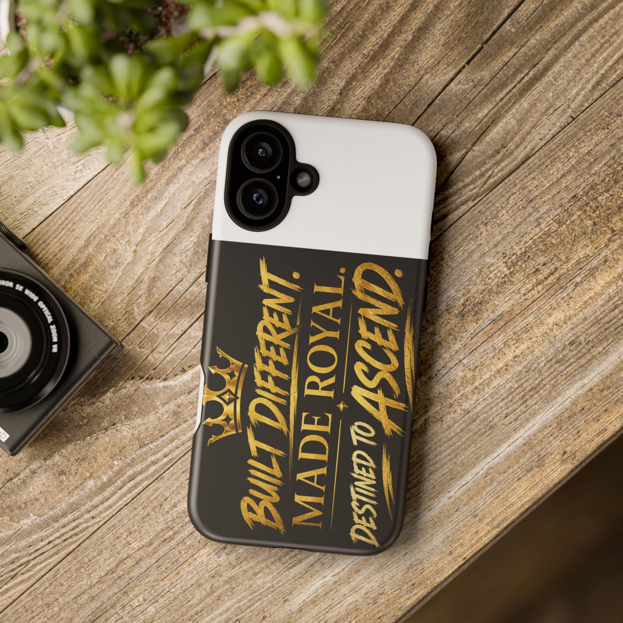 Phone Case - "Built Different. Made Royal. Destined to Ascend" (Gold Crown Motivational Protective Cover)