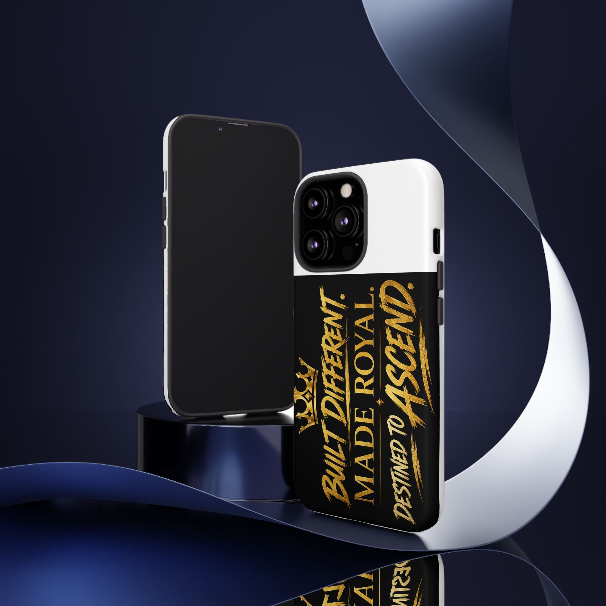 Phone Case - "Built Different. Made Royal. Destined to Ascend" (Gold Crown Motivational Protective Cover)