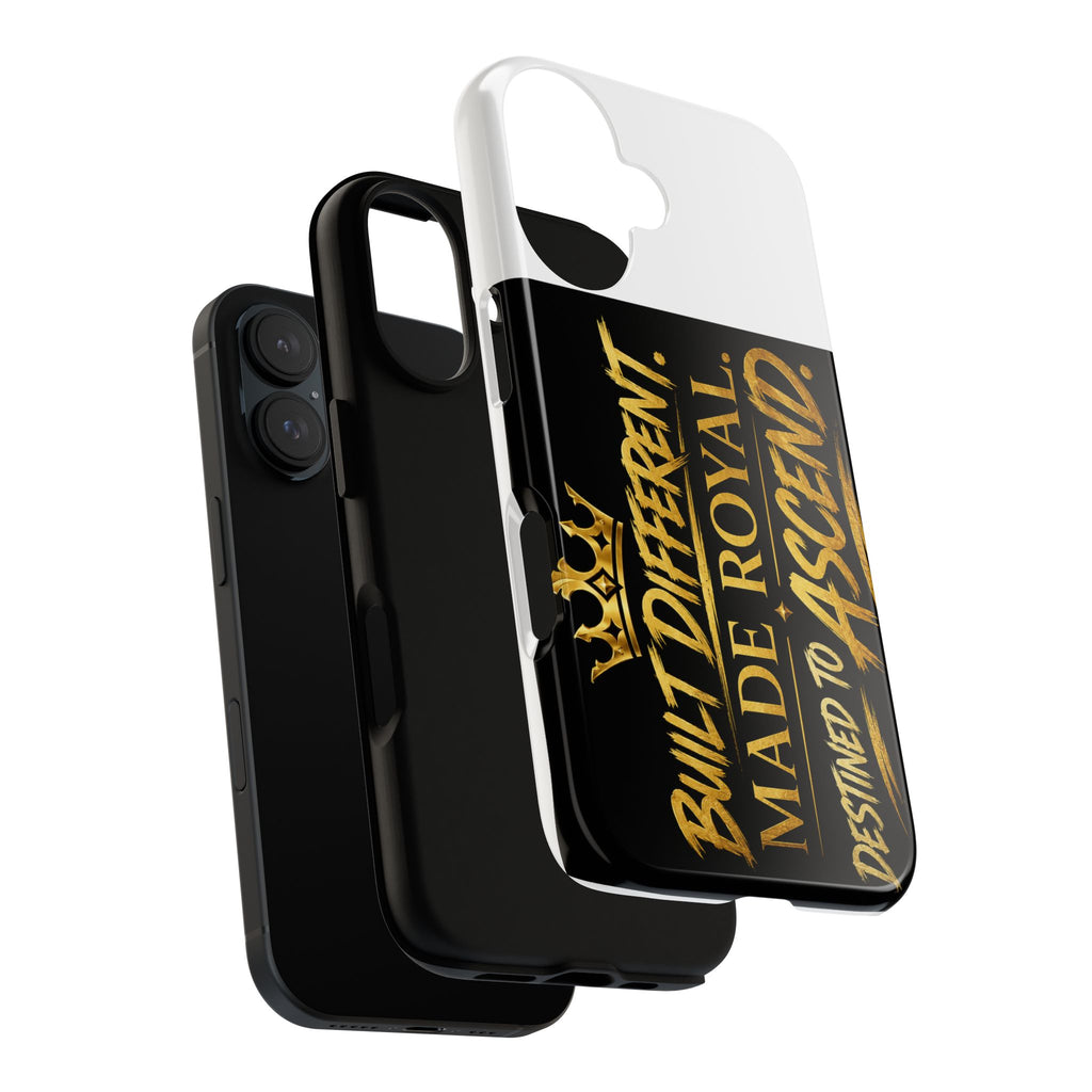 Phone Case - "Built Different. Made Royal. Destined to Ascend" (Gold Crown Motivational Protective Cover)