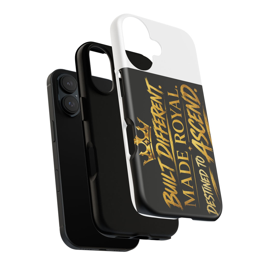 Phone Case - "Built Different. Made Royal. Destined to Ascend" (Gold Crown Motivational Protective Cover)