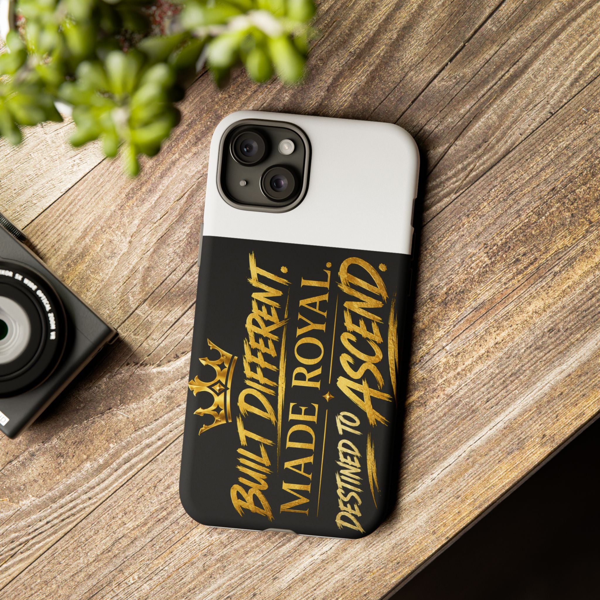 Phone Case - "Built Different. Made Royal. Destined to Ascend" (Gold Crown Motivational Protective Cover)