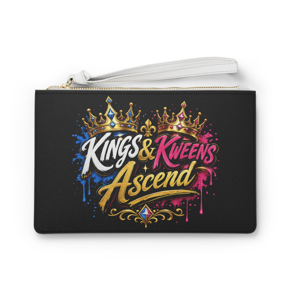 Kings & Kweens Ascend Clutch Bag — Bold Royalty Graphic Wristlet