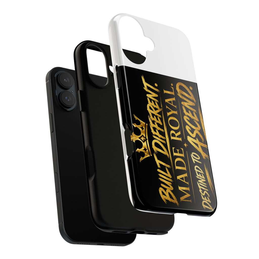 Phone Case - "Built Different. Made Royal. Destined to Ascend" (Gold Crown Motivational Protective Cover)
