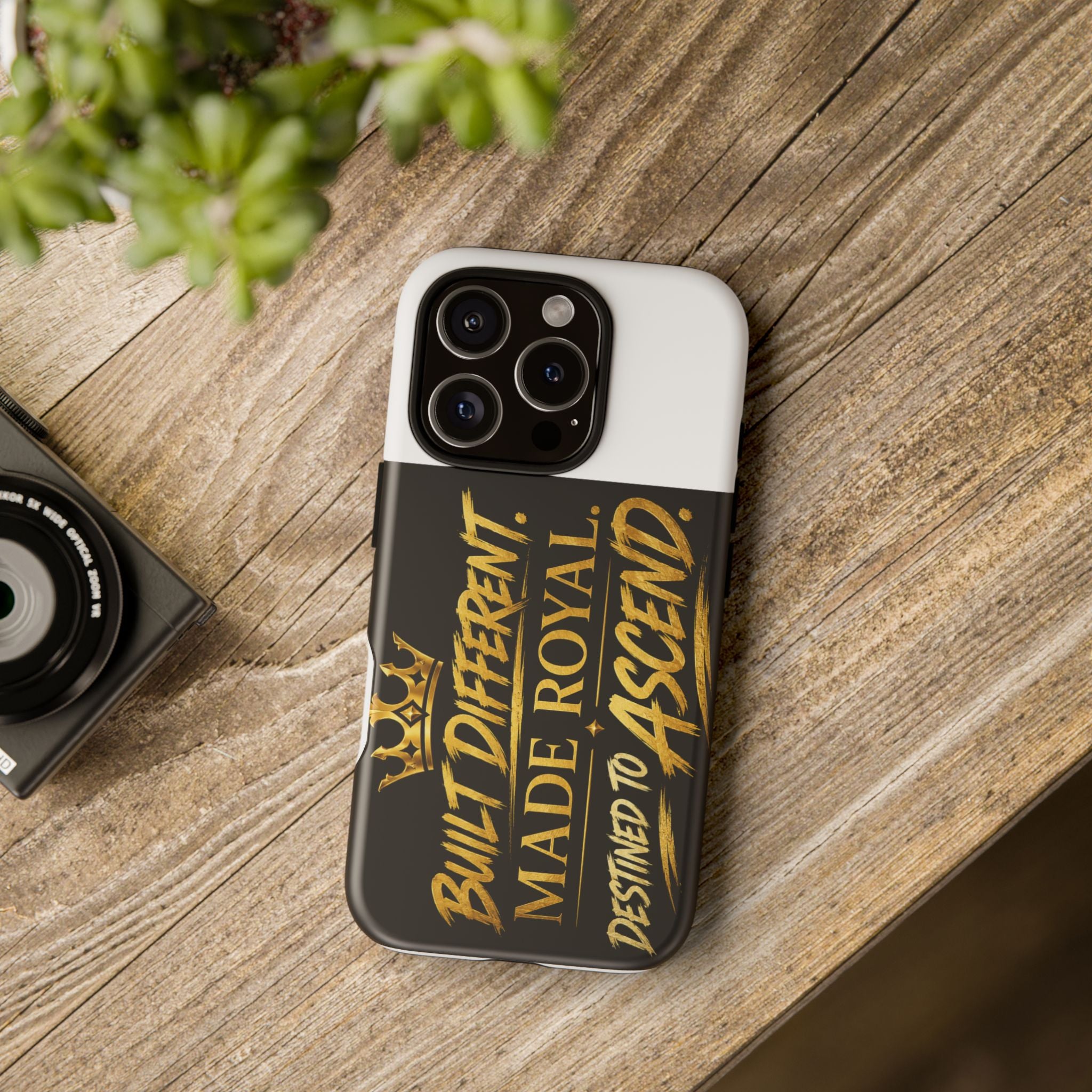 Phone Case - "Built Different. Made Royal. Destined to Ascend" (Gold Crown Motivational Protective Cover)