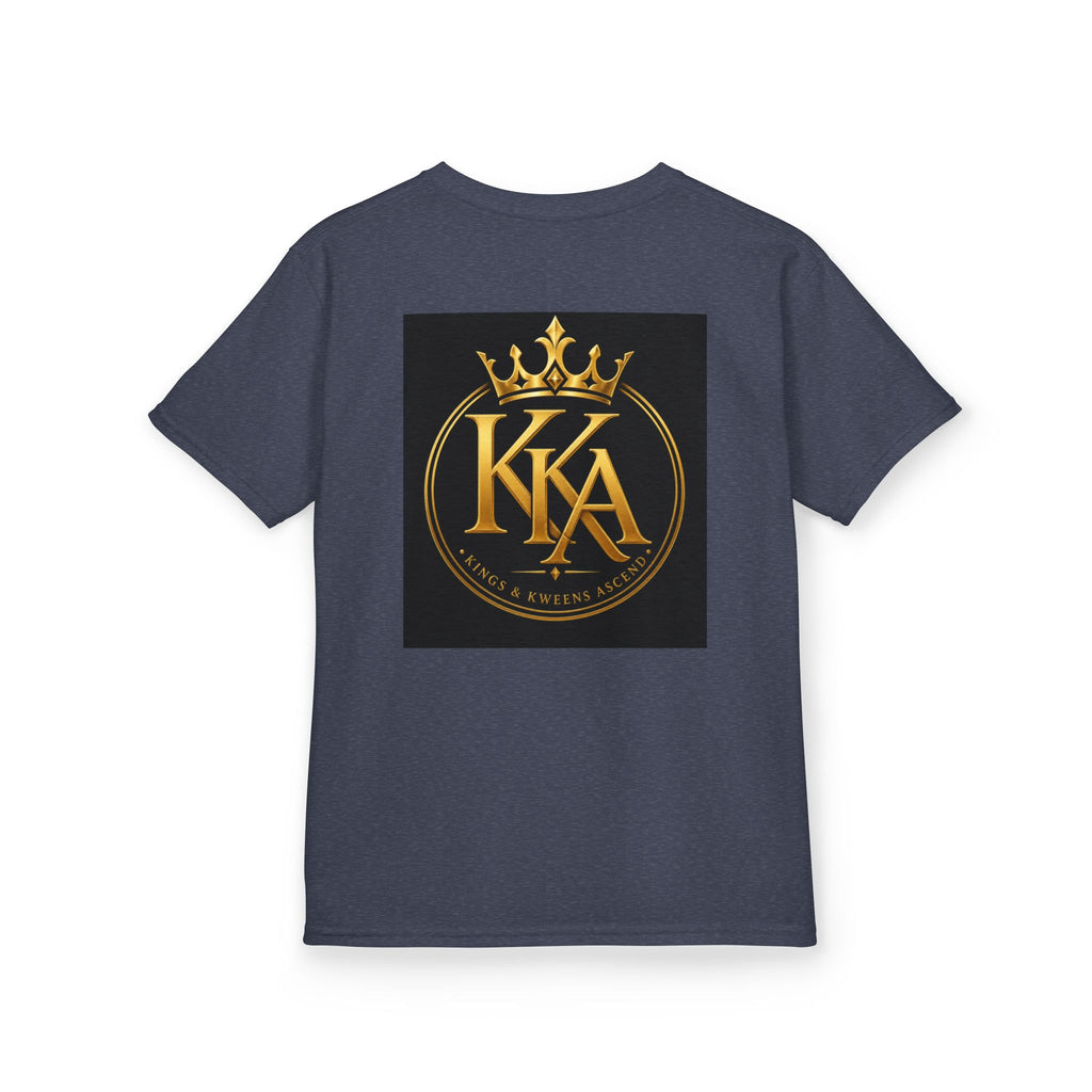 Kids Tee — "Built Different. Made Royal. Destined to Ascend." Gold Crown Graphic
