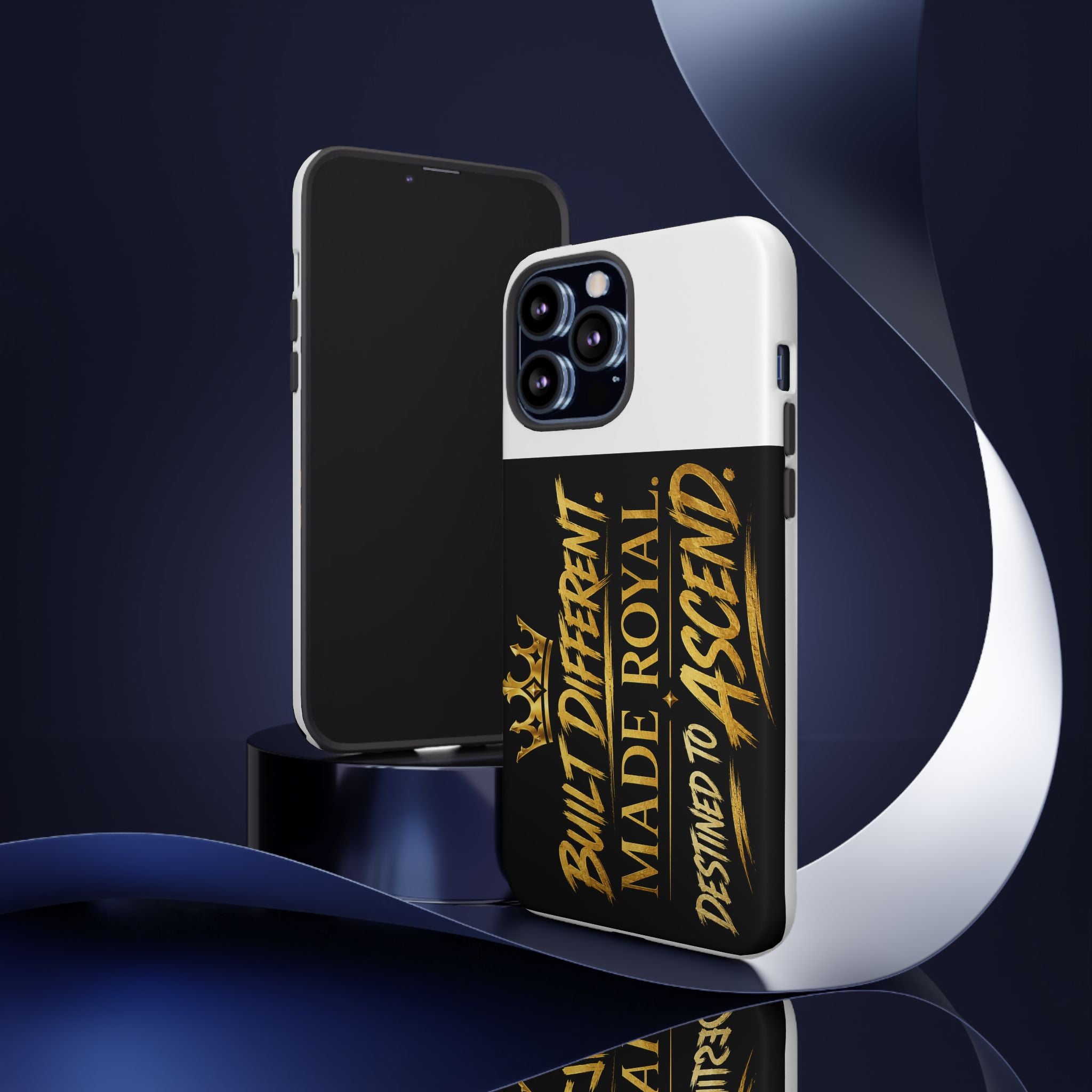Phone Case - "Built Different. Made Royal. Destined to Ascend" (Gold Crown Motivational Protective Cover)