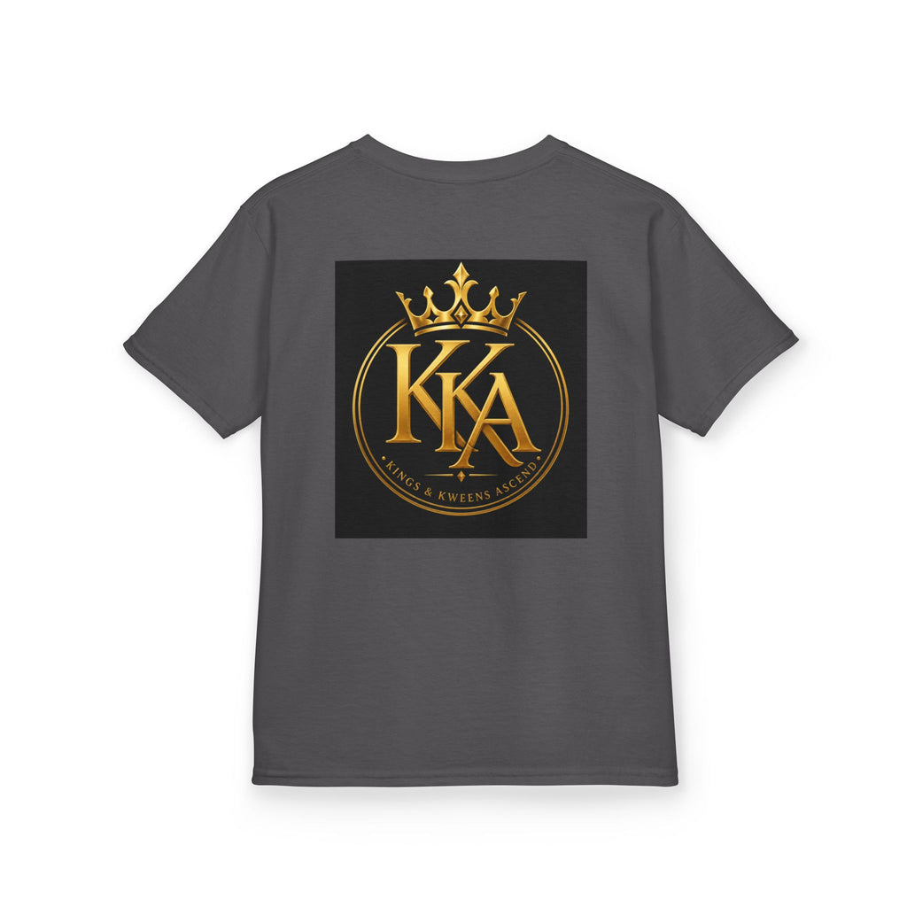 Kids Tee — "Built Different. Made Royal. Destined to Ascend." Gold Crown Graphic