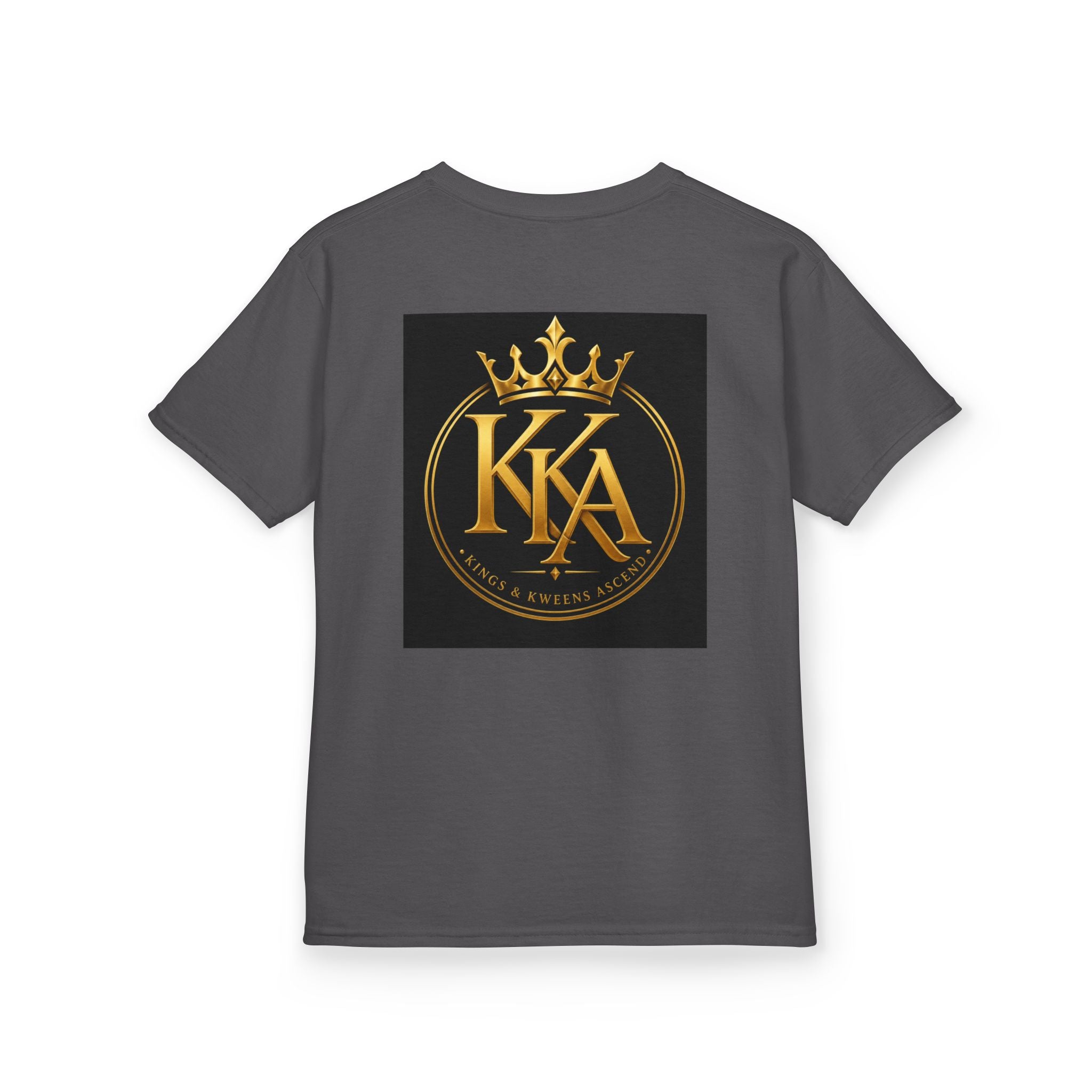 Kids Tee — "Built Different. Made Royal. Destined to Ascend." Gold Crown Graphic