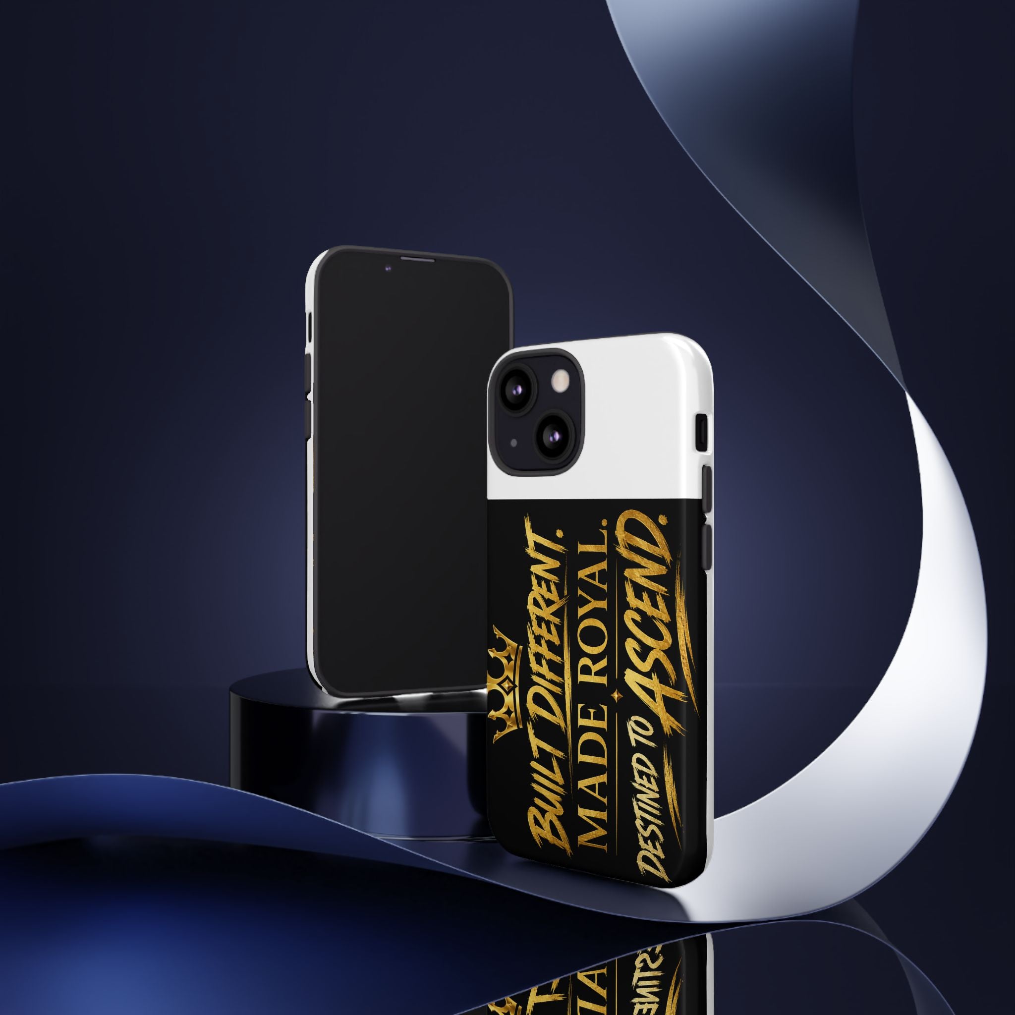 Phone Case - "Built Different. Made Royal. Destined to Ascend" (Gold Crown Motivational Protective Cover)