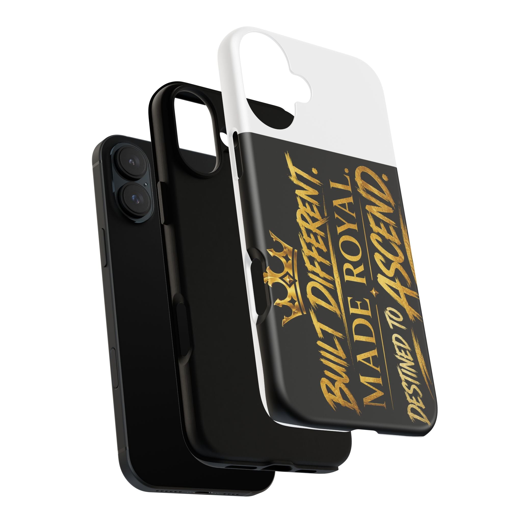 Phone Case - "Built Different. Made Royal. Destined to Ascend" (Gold Crown Motivational Protective Cover)